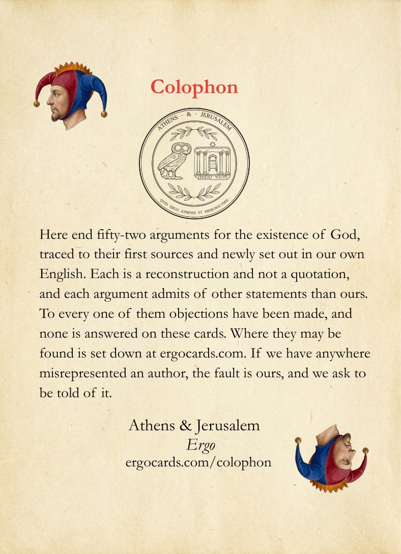 The Colophon, card face